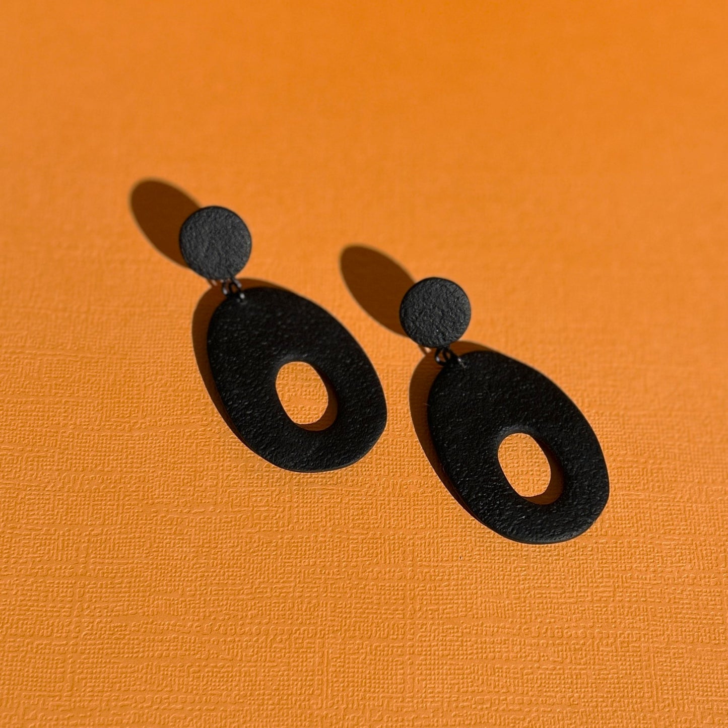 Black Large Drop Earrings