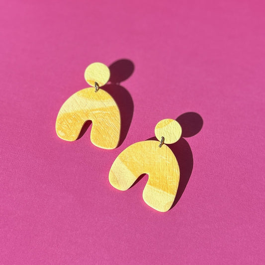 Yellow Large Earrings by Ollimay and Co Handmade in Brisbane