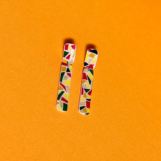 Mosaic Long Drop Earrings