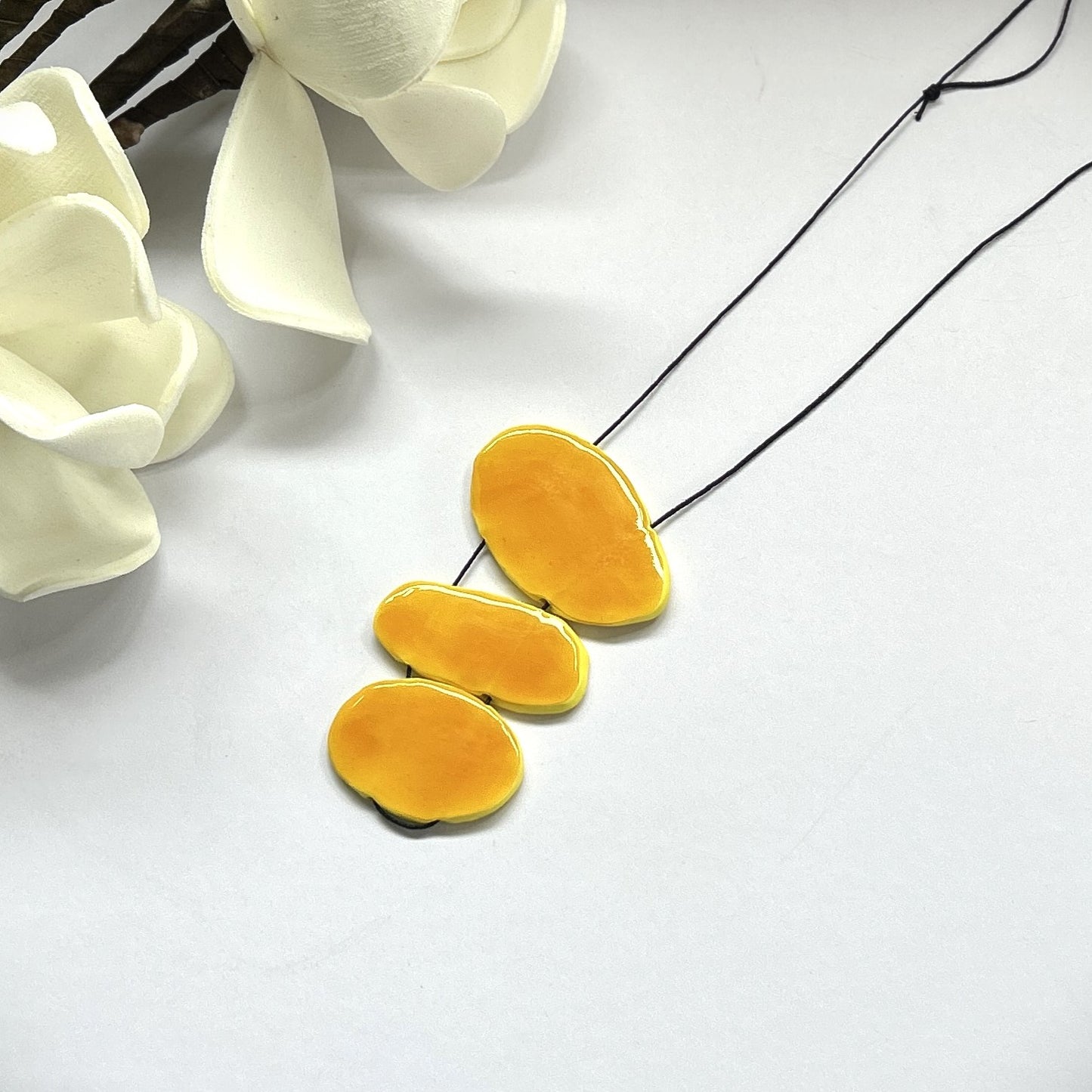 Juicy yellow statement necklace - handmade Brisbane Australia Ollimay and Co