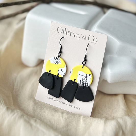 Yellow Hamlet Drop Earrings