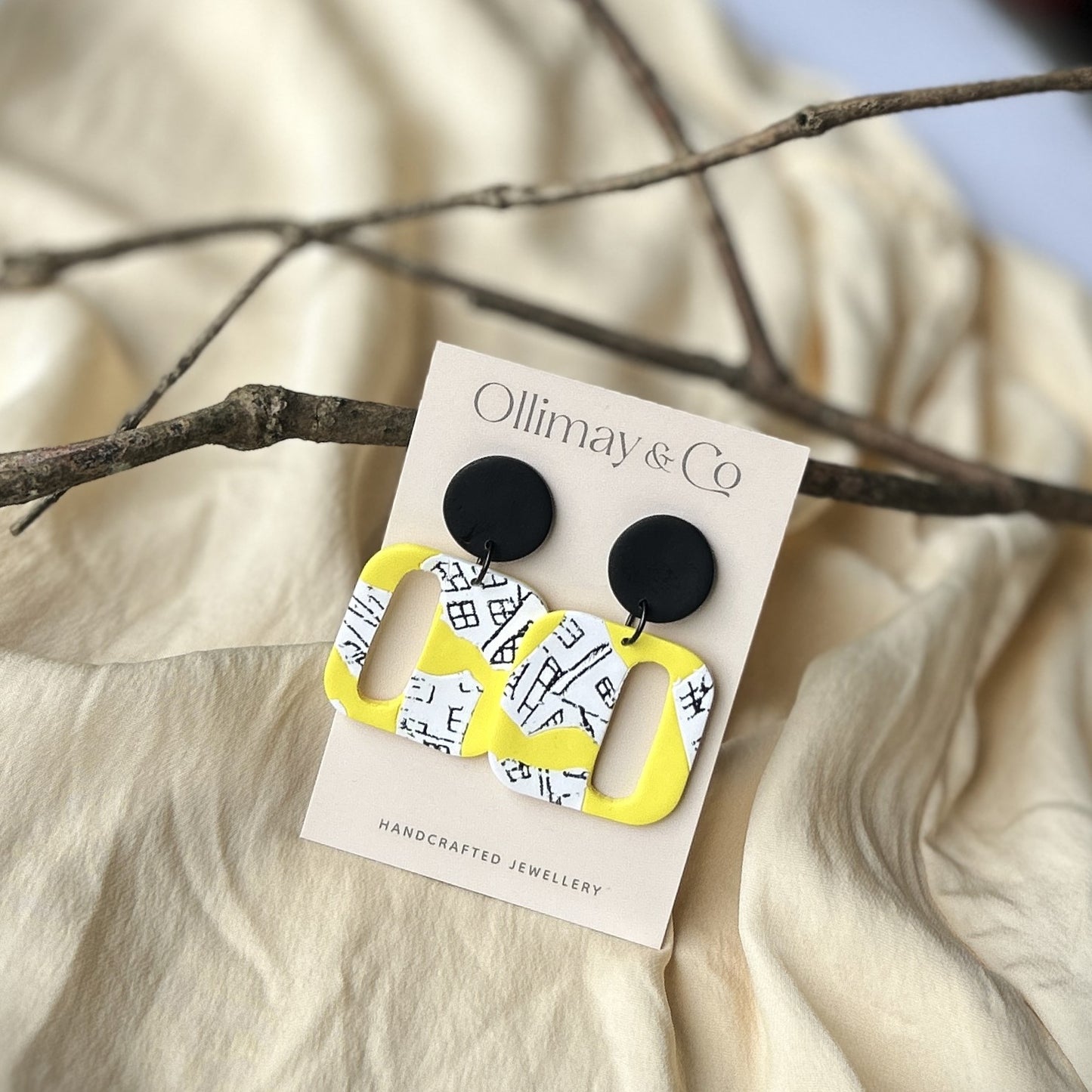 Yellow Hamlet Drop Earrings